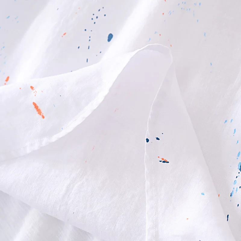 

Spring autumn Shirt Men Japanese Style Painted 100% Linen Shirt Male Long Sleeves Korean Clothes Mens Shirts Chemise Homme M-3XL