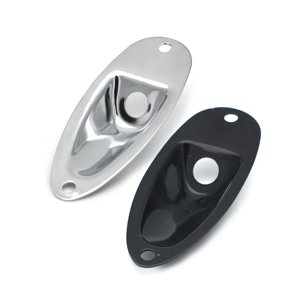 

1*Boat Style Metal Output Jack Socket Plates Electric Bass Guitar Black Jack Plates for ST Strat SQ Guitars Socket Plates