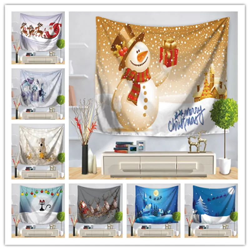 

75x90cm Christmas Tapestry Christmas Decoration for Home New Year 2022 Gifts Navidad 2021 Ornaments Xmas DIY Party Home Decor