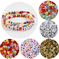 120pcslot mixed number letter beads english square acrylic alphabet loose spacer beads for diy bracelet jewelry making supplies