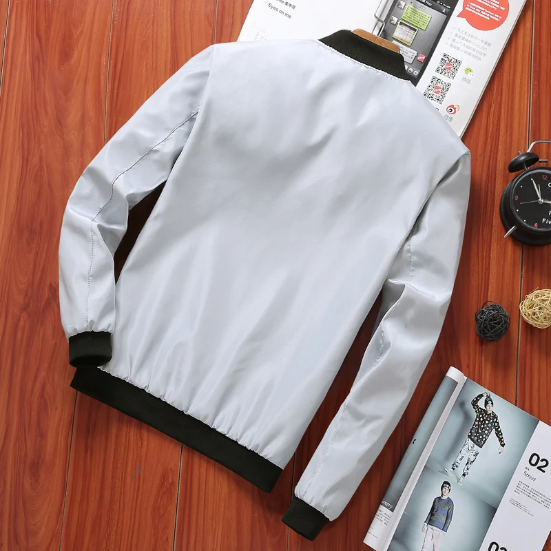 Мужская куртка бомбер 2019 Модная тонкая мужская Весенняя новая спортивная