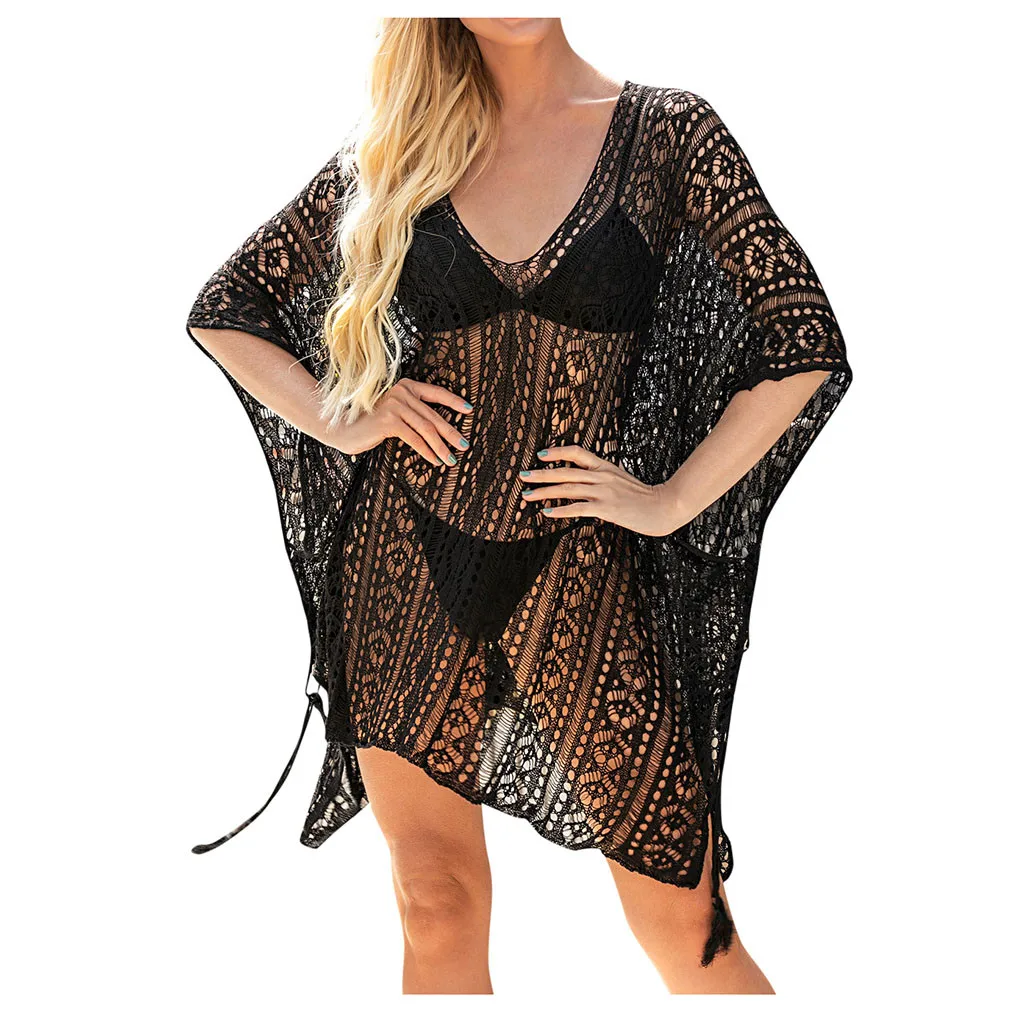 

Сетчатый купальный костюм Свободная пляжная одежда вышитый прозрачный костюм Обложка сексуальные женские купальники комплект танкини