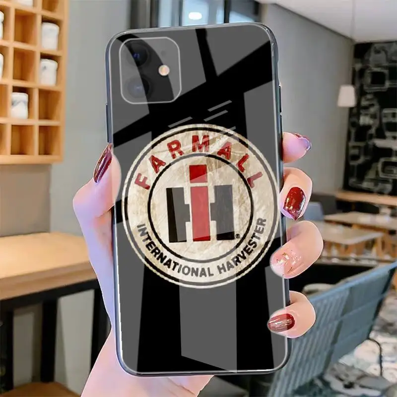 

ZFGHSHYQ CASE IH Tractor Phone Case Tempered Glass For Iphone6plus 6S 7 7plus 8 X XS XSmax XR 11 12 Pro Max 12mini