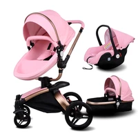 babyfond baby stroller 3 in 1 high landscape carriage with car seat quality pu leather folding pram for newborn babyeu no tax