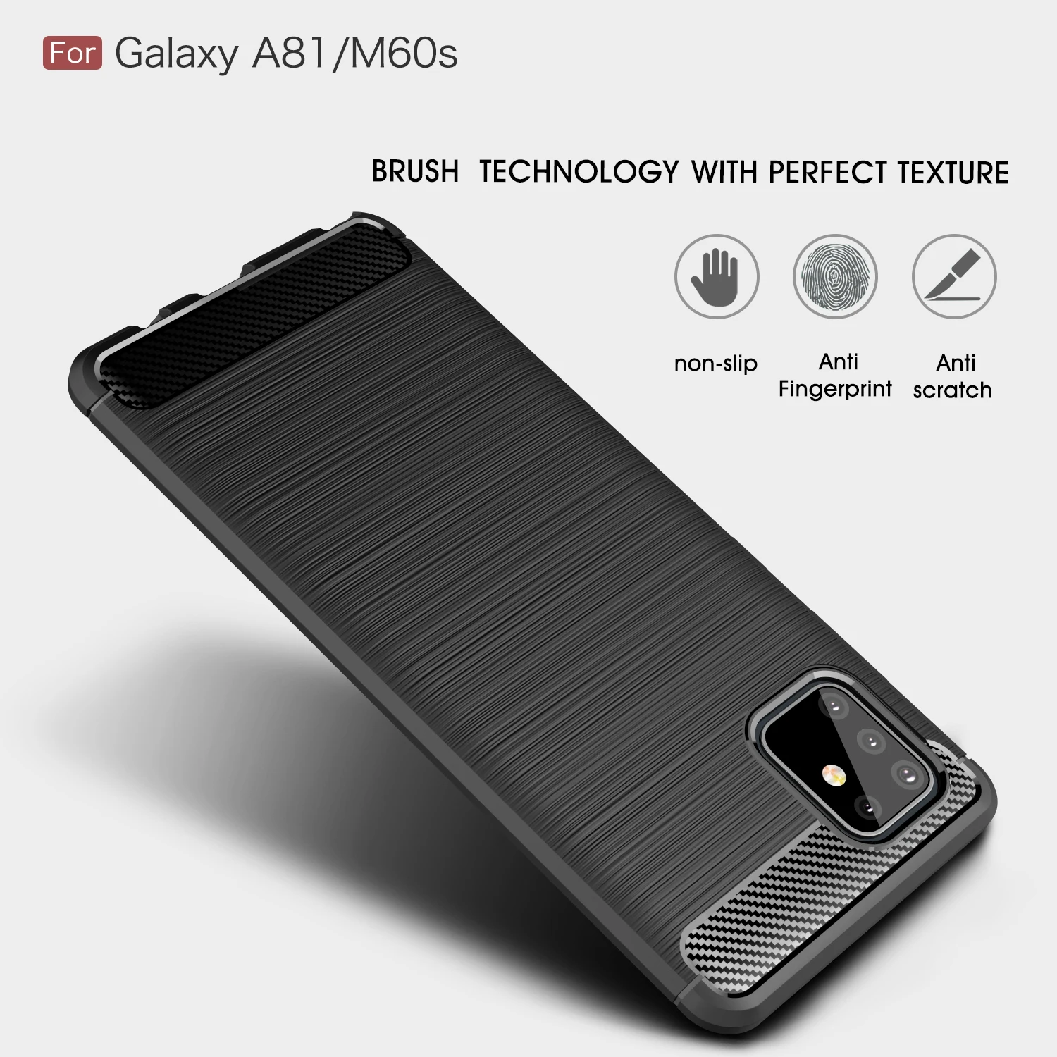 

Silicone Carbon Fiber Phone Case For Samsung Galaxy A81 A91 A10S A20S A02 A02S A21S A31 A41 A40S A70 A11 A21 A01 A10E A20E Cover