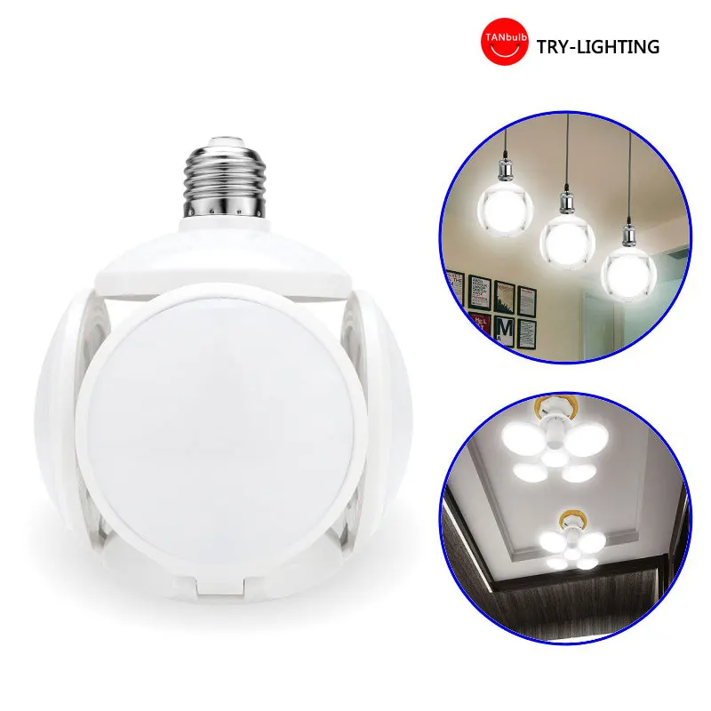 

New Foldable Leaf Light Football Light LED Bulb Creative UFO UFO Light E27 AC 85-265V Energy Saving Eye Protection
