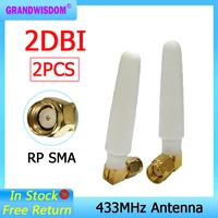 grandwisdom 2pcs 433mhz antenna 2 3dbi sma female lora antene pbx iot module lorawan signal receiver antena high gain