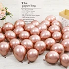 Воздушные шары, металлические, розовые, розовые, золотые, шары из латекса цвета металлик, 5 дюймов, шары для свадьбы и дня рождения, 30 шт.