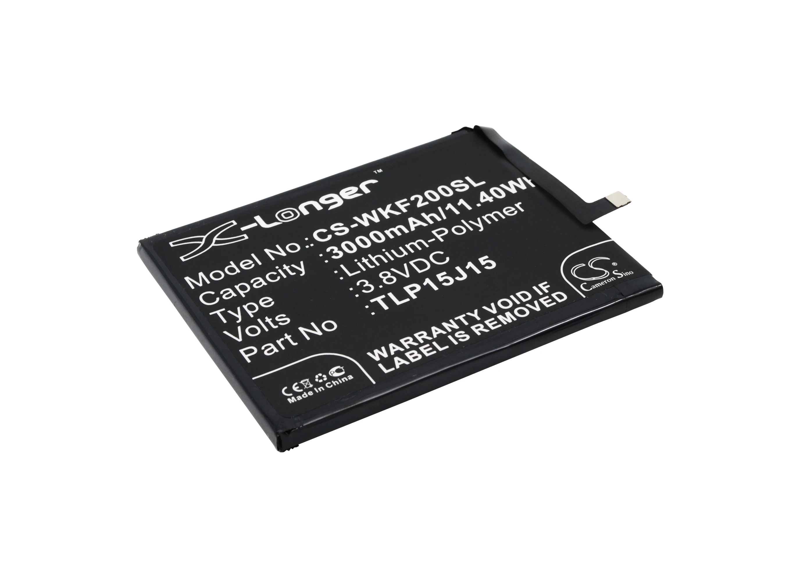 

Cameron Sino Battery For Wiko TLP15J15 FEVER,Fever 4G 3000mAh / 11.40Wh