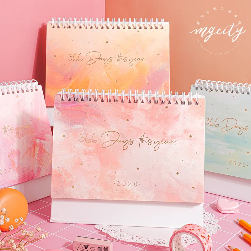 Календарь раскраска маслом 2020 горячее тиснение календарь звезда цветная серия