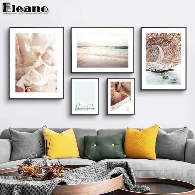 Коричневый деревянный дом тропическая канва картина для гостиной плакат