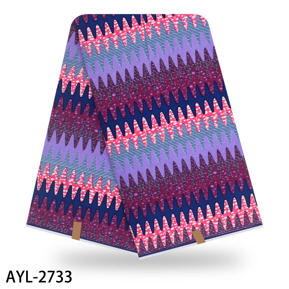 AYL-2733 Африканская ткань, хлопок, Анкара, ткань, высокое качество, нигерийский воск, принты, ткань, настоящий голландский воск, 6 ярдов, BHL - Цвет: AYL-2733