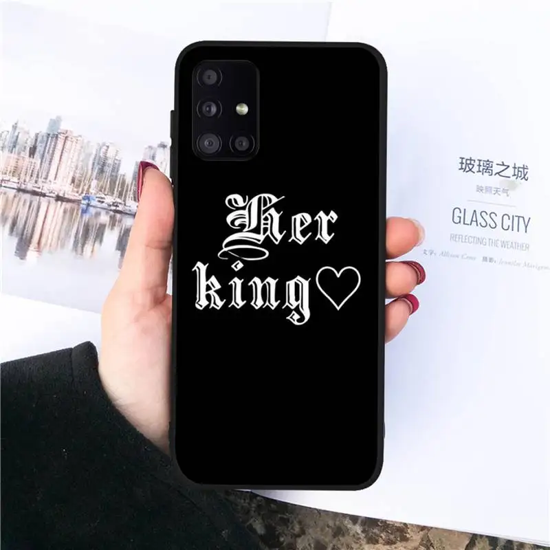 

King Queen Couple Lovers Phone Case For Samsung galaxy S 7 8 9 10 20 edge A 6 10 20 30 50 51 70 note 10 plus