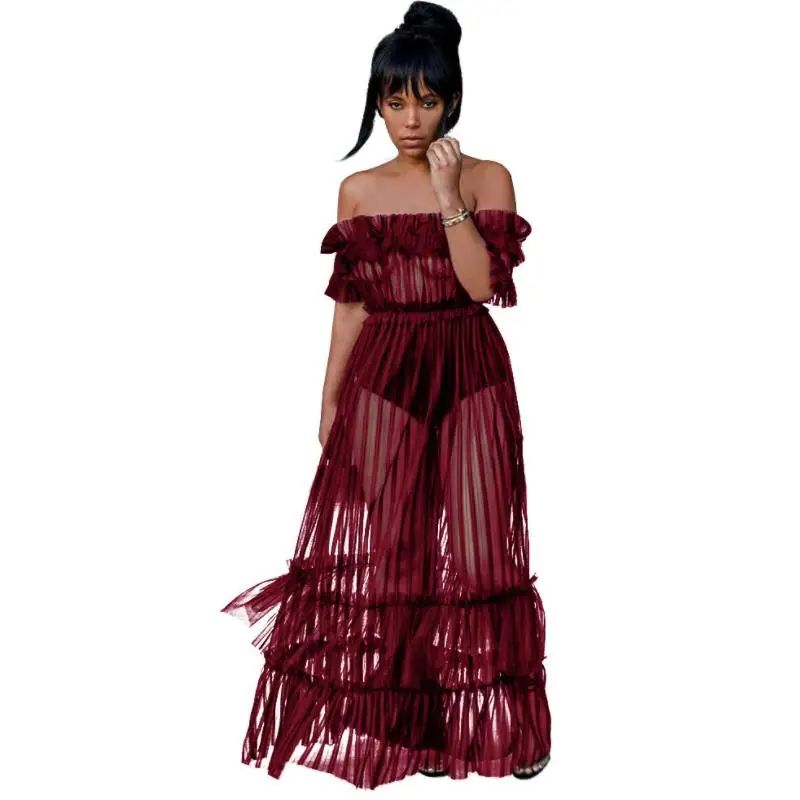 BKLD размера плюс женская одежда летнее плиссированное платье с открытыми плечами