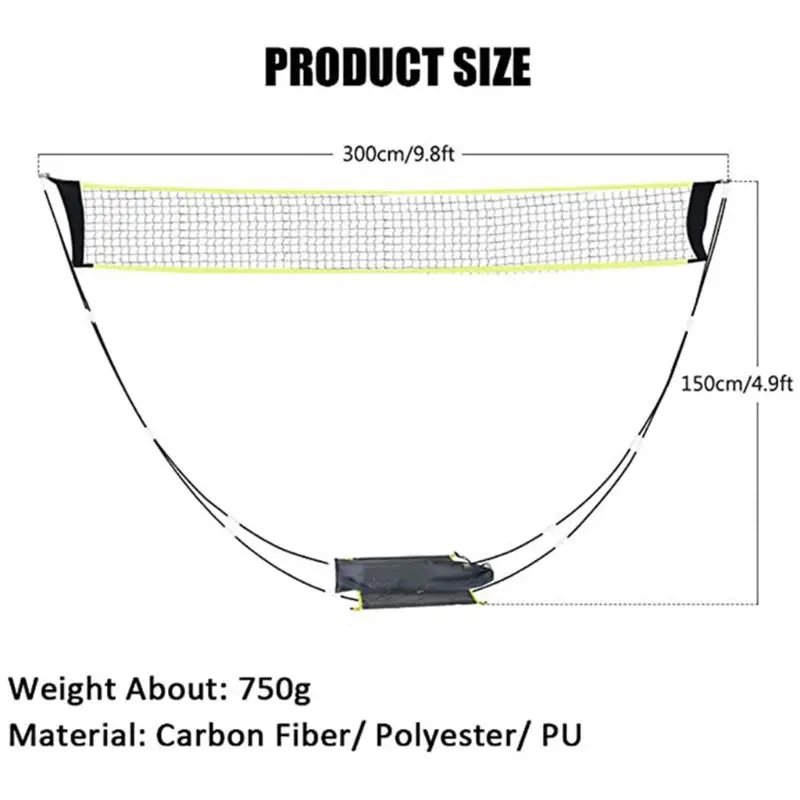 Портативная сеть для бадминтона с подставкой сумка переноски складной волейбол
