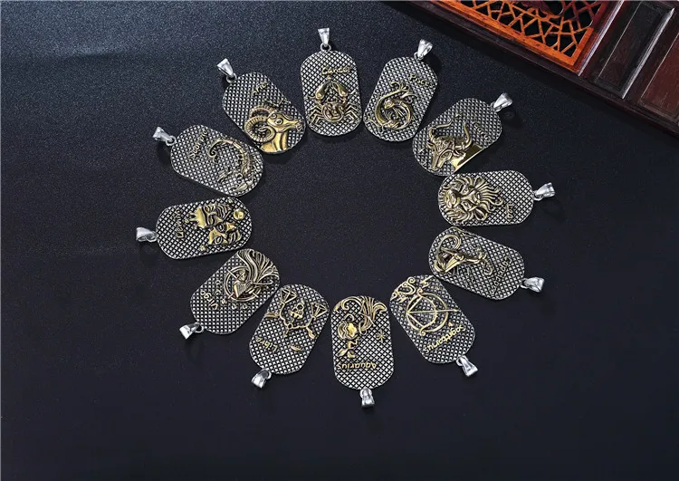 Мужской и Женский винтажный кулон Зодиака ожерелье с 12 созвездиями раком девой