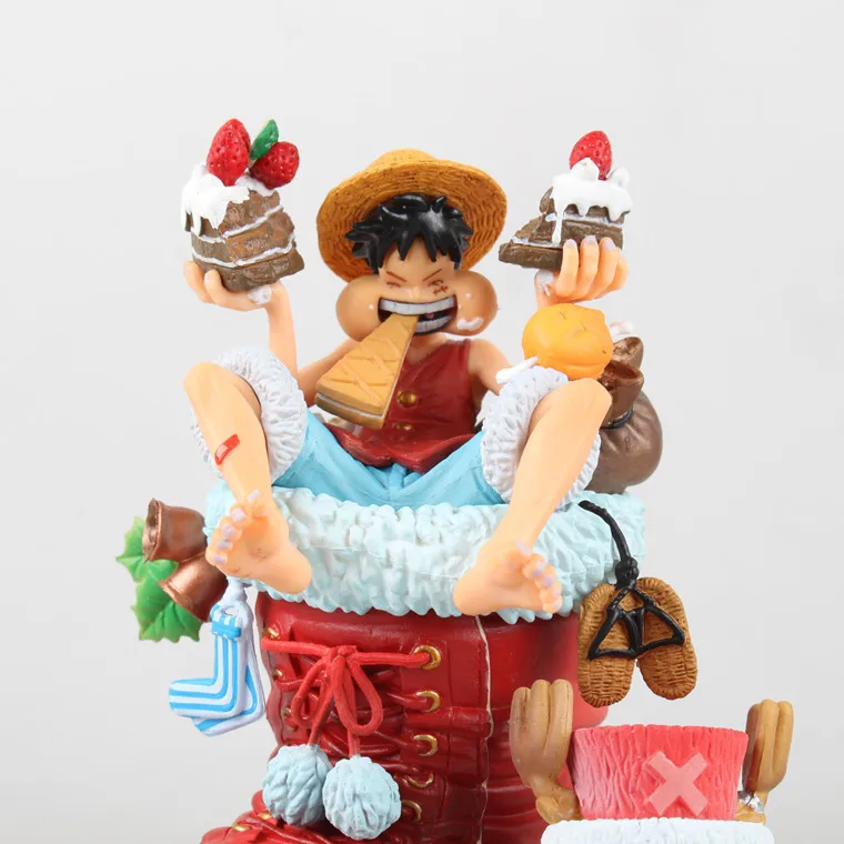 Anime One Piece Christmas Boots Monkey D Luffy Tony Chopper PVC Action Figures Model Toys for Gifts 11cm Игрушки и хобби