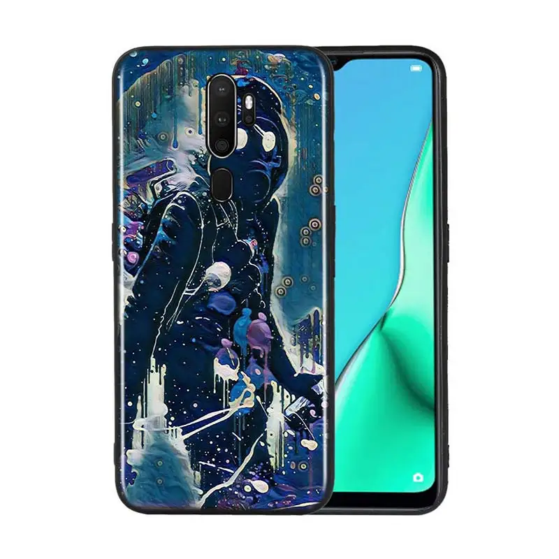 Крутая противогаз Smiley для OPPO Reno 5Z 5K 6 6Z 5 5F Lite 2F 2Z 2 Z A Pro Plus 5G силиконовый чехол черный