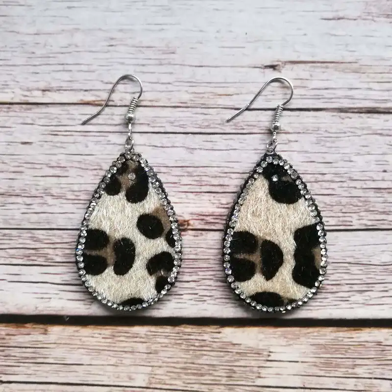 Винтажные леопардовые геометрические овальные серьги капельки из искусственной