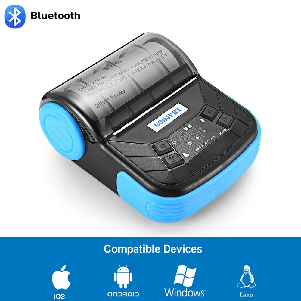 3 &quot80 мм Мини Bluetooth Термальный чековый принтер портативный для Android iOS