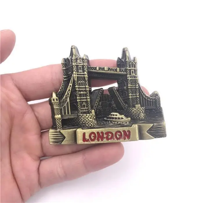 London Bridge 3d металлическая наклейка на холодильник знаменитый пейзаж со всего мира Италия Бельгия Индия Израиль Магнитный Магнит на холодильник сувенир - Цвет: London Bridge