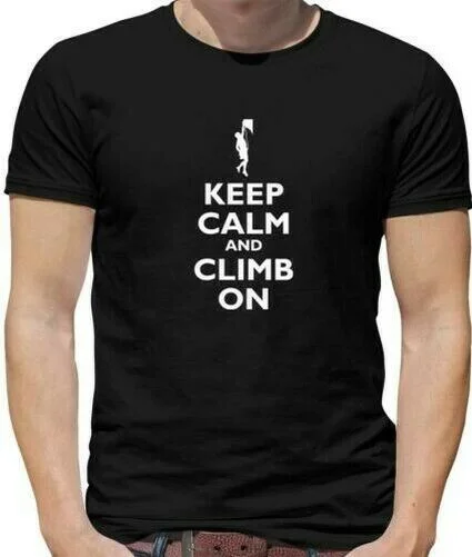 

С надписью «Keep calm and подняться на футболке-Альпинизм-рок-н-горный велосипед-альпинист