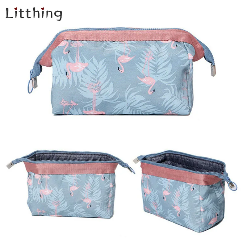 Косметичка Litthing с животными фламинго женская сумка для косметики цветочным