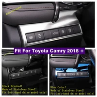 head lights lamps switch button control panel cover trim for toyota camry 2018 2022 interior kit silver blue black brushed