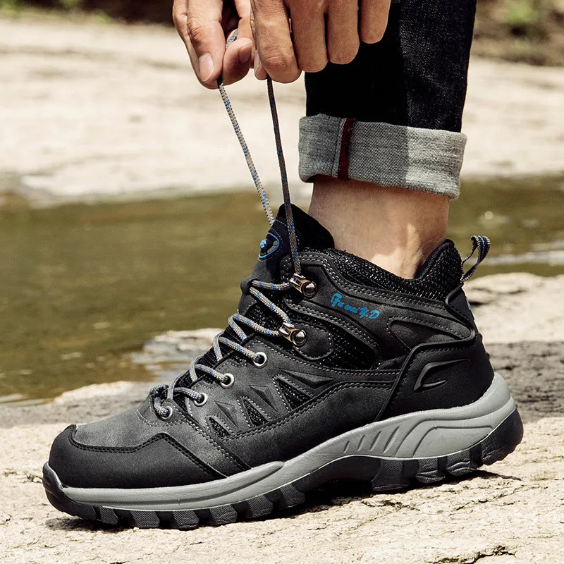 Plus Size 47 Tactical Boots Men Mountain Hiking Shoes Waterproof Outdoor Sports Sneakers Male Wearable Anti-skid Hunting Boots