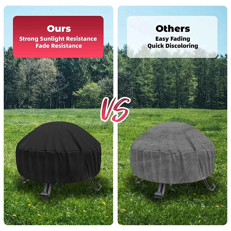 Fire Pit Cover Round for 420D Heavy Duty Oxford Fabric Firepit Full Coverage Fireplace | Дом и сад