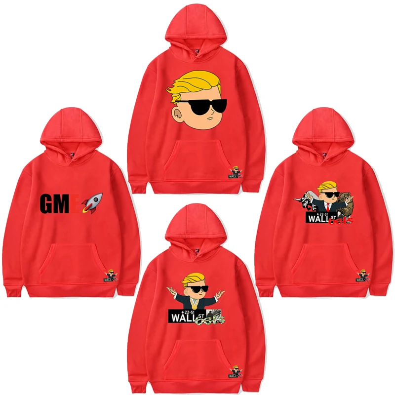 

Hip Hop Sweatshirts Cloth Harajuku Streetwear Red WallStreetBets Hoodie Adults Gamestop Sudadera Hombre Oversized Hoodie Women