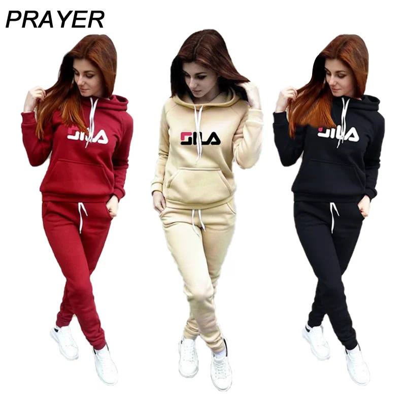 Женские толстовки спортивные костюмы плюс кашемировая толстовка набор с принтом