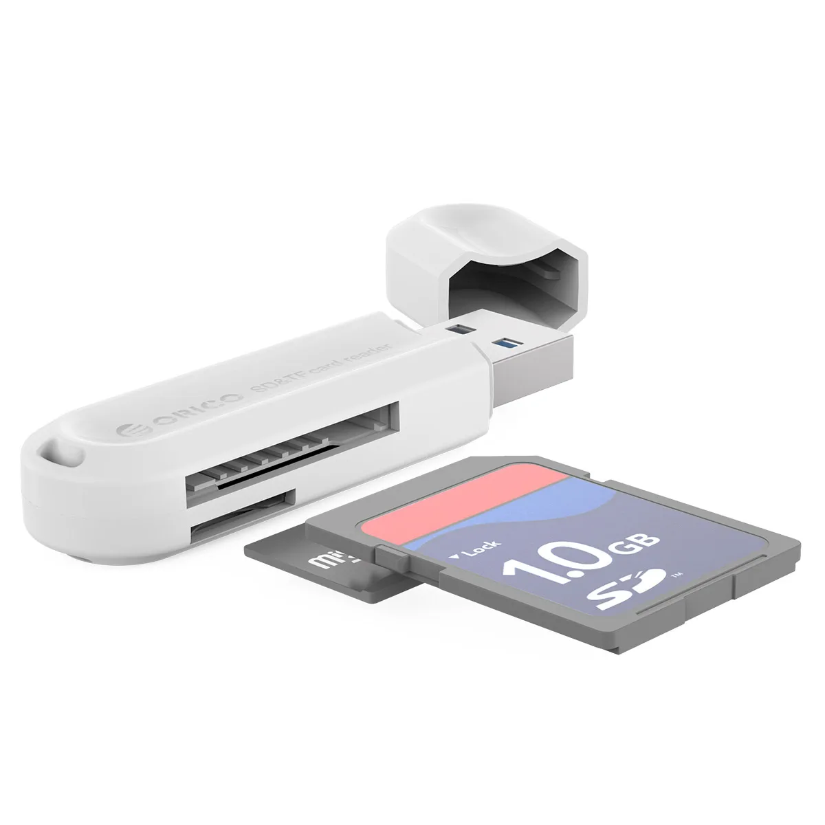 ORICO USB 3,0 TF/SD кард-ридер Mini USB3.0 USB C двойной кард-ридер Поддержка SD/TF с многофункциональным дизайном-черный/белый