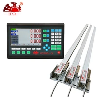 hxx new 3 axis lcd dro set digital readout system display with 3pcs glass linear scale optical ruler dimension lathe mill tools
