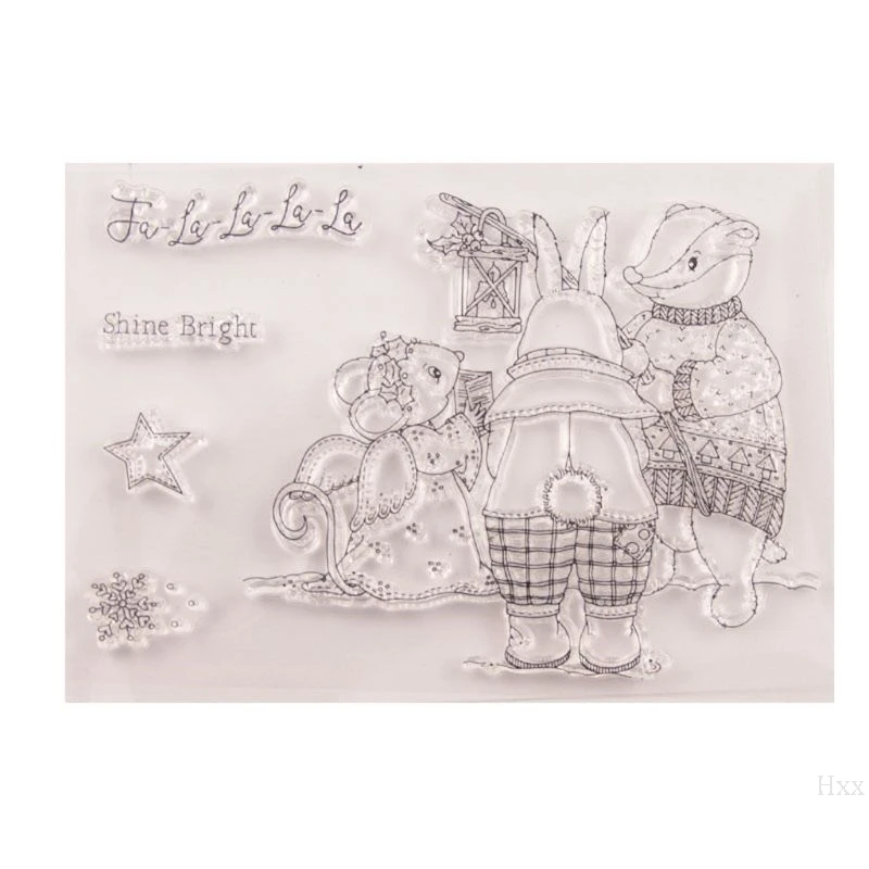 Счастливого Рождества силиконовый прозрачный Печатный штамп DIY Скрапбукинг