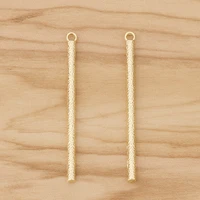10 pieces gold tone long bar charms pendants for diy drop earrings jewellery making accessories 54x3mm