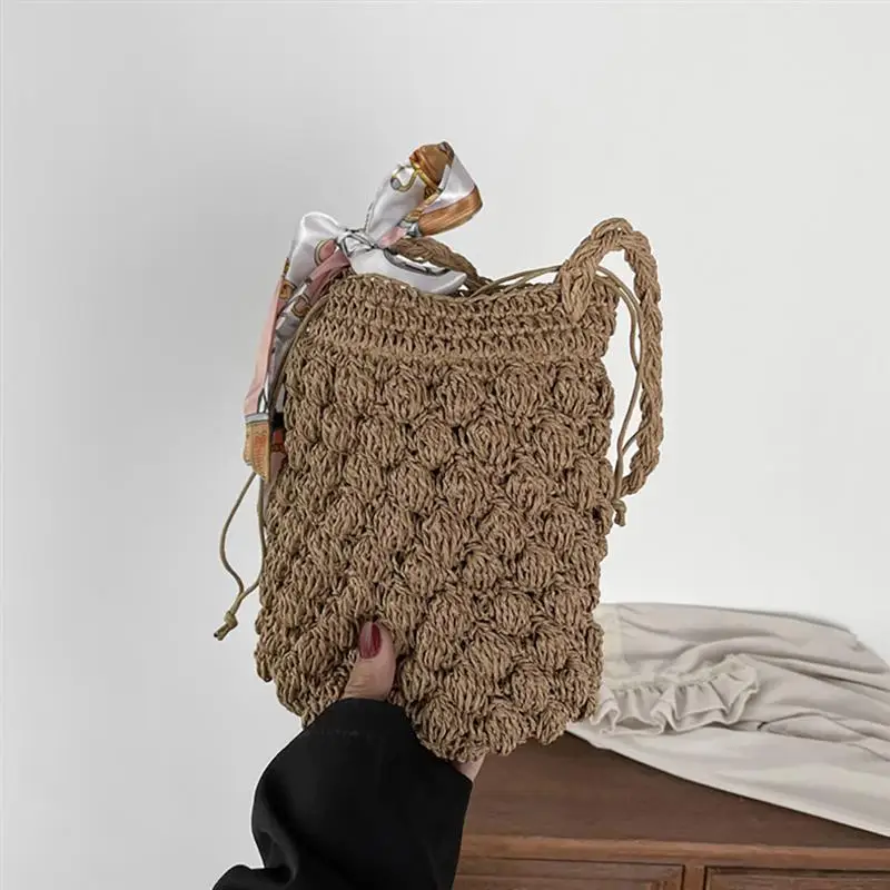 

1pc Beach Shoulder Pouch Woven Shoulder Bag Single-shoulder Bag for Women Girl