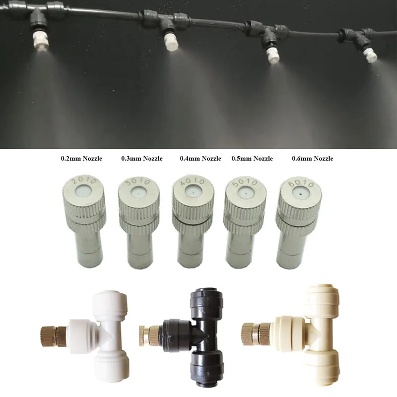 

Fog Mist System Working Pressure 4-10Bar For Outdoor Cooling System Garden Water Mister Fog Slip Lock Nozzles