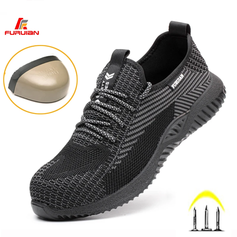 

Work Safety Shoes Summer Breathable Men Air Cushion Work Protective Shoes Sneakers Anti-Puncture Work Shoes Male Steel Toe Shoes