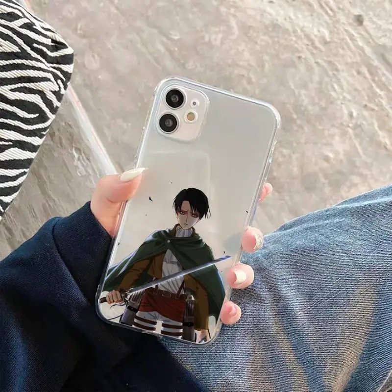 

attack on titan Phone Case Transparent for iPhone 12 11 mini pro XS MAX 6 6S 8 7 Plus X 5S SE 2020 XR