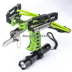 Мощная охотничья рыболовная Лазерная Рогатка из нержавеющей стали катапульта Профессиональный арбалет прочный строп с резиновой лентой