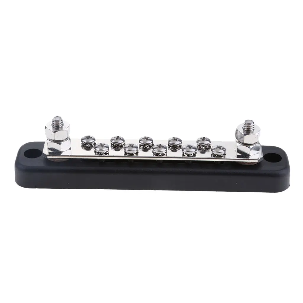 

Bus Bar 12V 10 Way Point Gang Terminal Block 10x4mm Marine Caravan Solar
