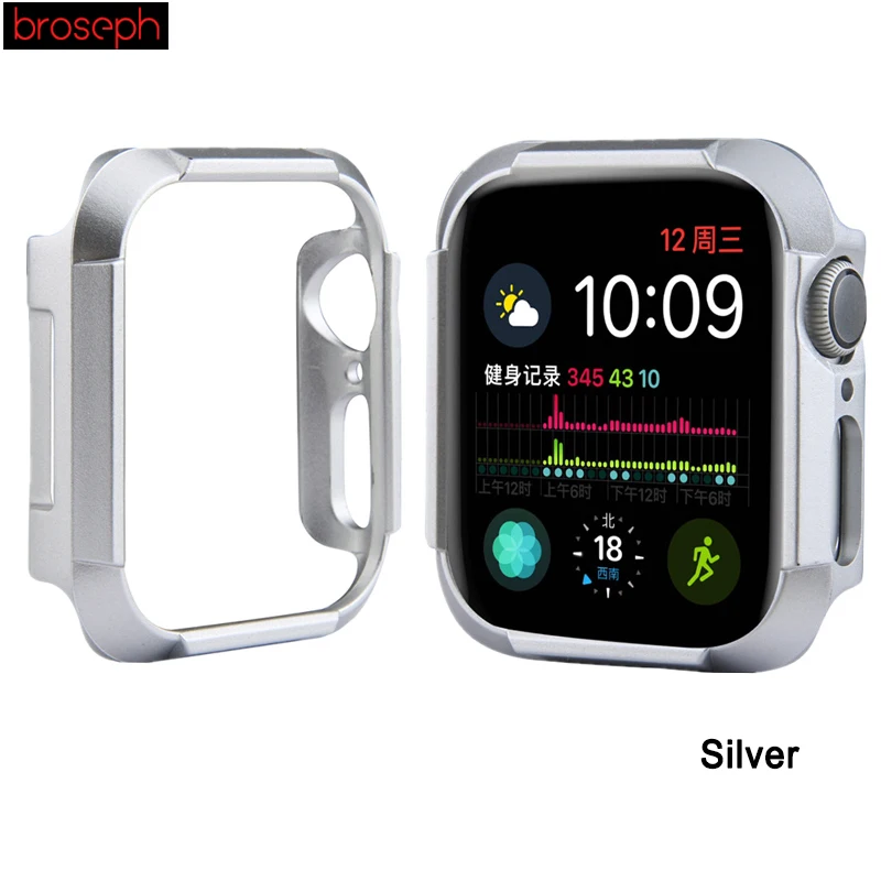 Silver Защитная рамка корпуса для iWatch 4 44 мм 40 мм ПК Чехлы для часов для Apple watch Series 4 Обложка Аксессуары для часов - Цвет: Silver