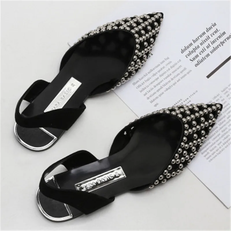 

Original pointed toe hollow Baotou sandals tong nail ballet shoes foreign trade large size women's shoes