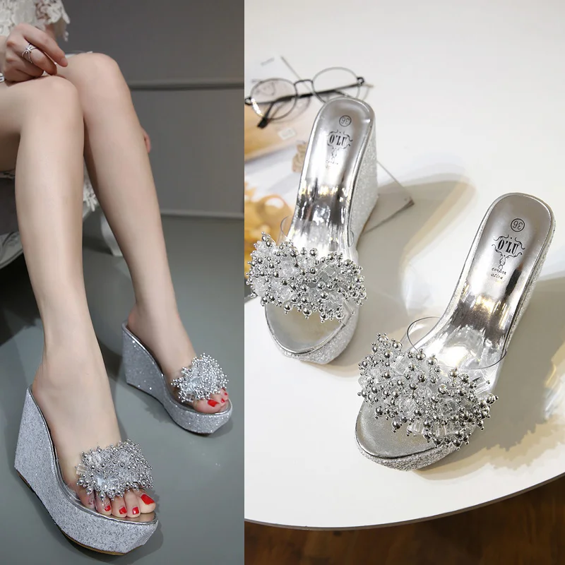 

Туфли на платформе 12 см с вышивкой, пикантные туфли на очень высоком каблуке и платформе, Летний стиль