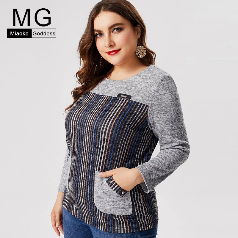 MG 2019 осенне зимняя женская футболка с длинным рукавом для офиса и леди модные