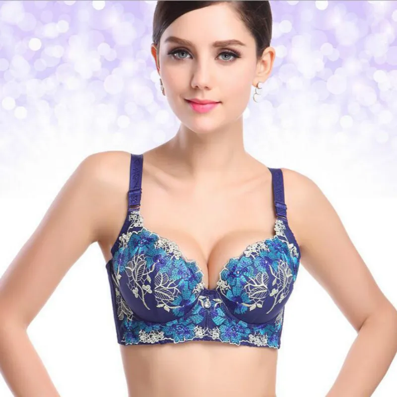 Благородный в ретро-стиле с цветочной вышивкой Отрегулировать бюстгальтер
