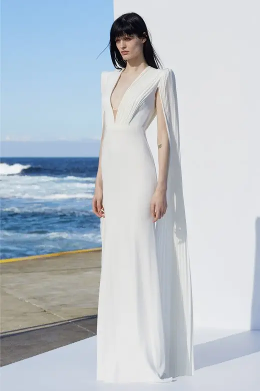 

2019 European and American New Women's Dress Dunhuang Hot Sexy Long-Sleeved V-neck Slim Dress