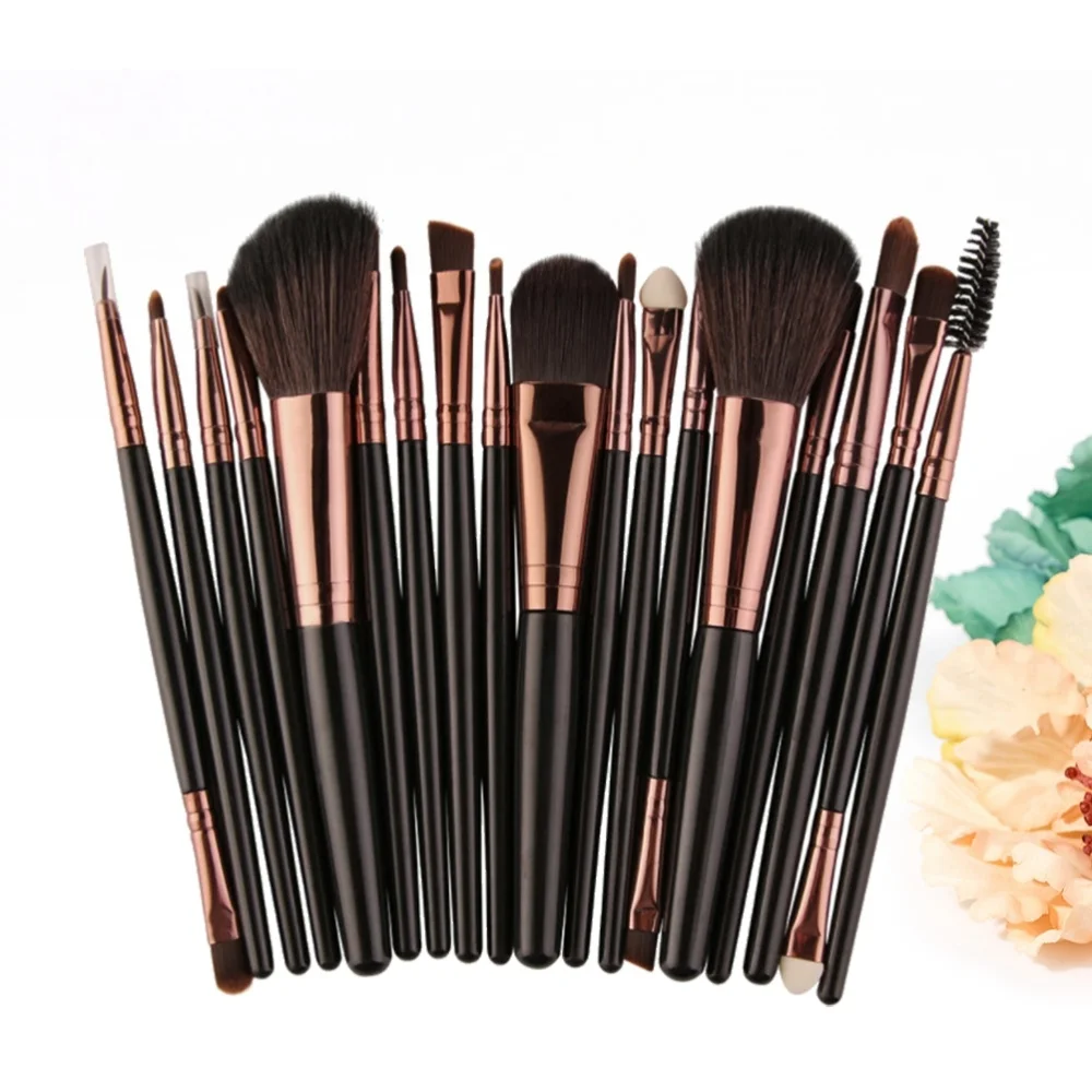 

18pcs Plastic Handle Nylon Bristles Makeup Brush Cosmetics Powder Blush Brush Kit For Woman