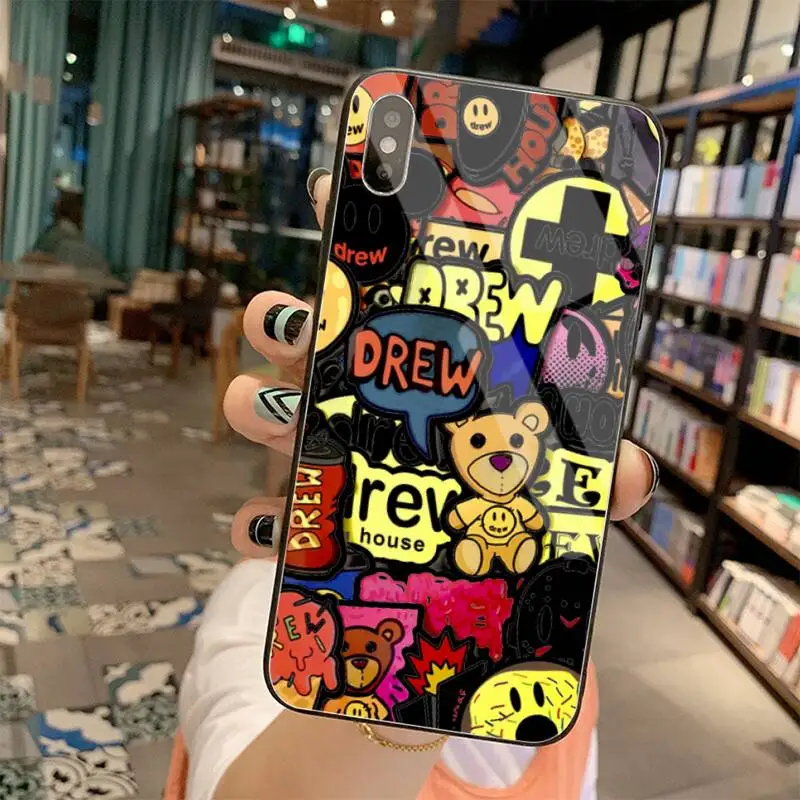 

Dabieshu Justin Bieber Drew House Black Phone Case Tempered Glass For iPhone 11 Pro XR XS MAX 8 X 7 6S 6 Plus SE 2020 case